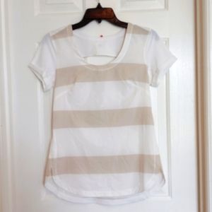 Lululemon White/Nude Colorblock Top